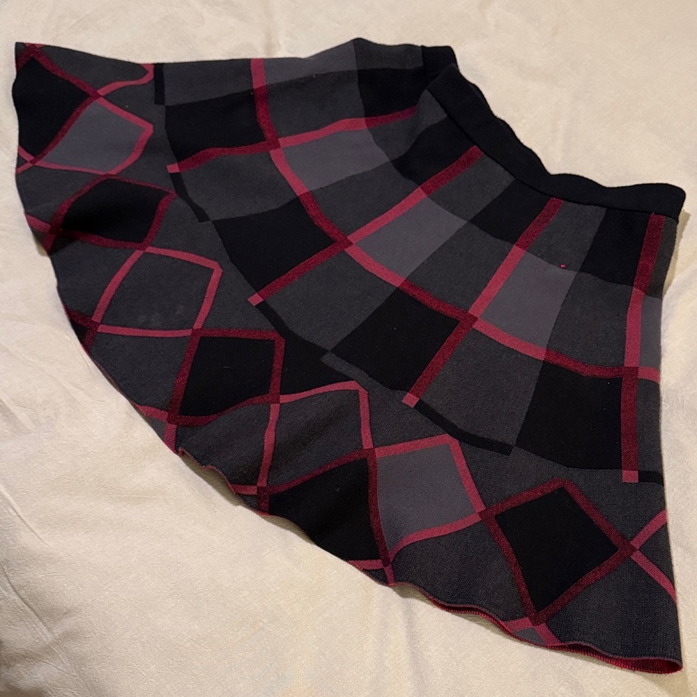 Grace Elements Black and Red Skater Skirt L